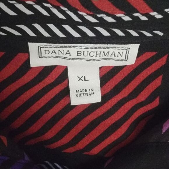 Dana Buchman Womens Size XL Extra Large Button Down Blouse Top Shirt Abstract - Picture 8 of 10